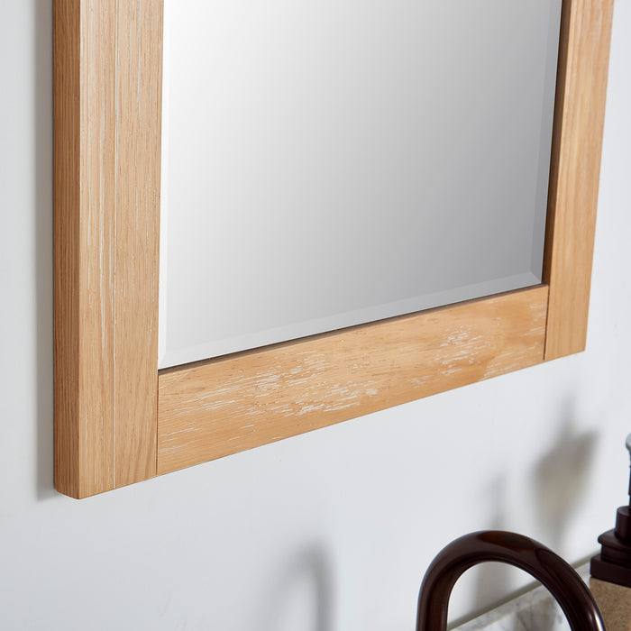 24" Zindra Pine Wood Vanity Mirror - Barndoor Rectangular Wall Mount Bathroom Mirror