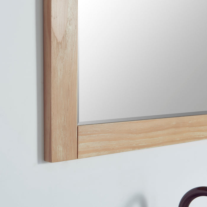 32-Inch Dalen Pine Wood Rectangular Vanity Mirror Barndoor Wall Mount