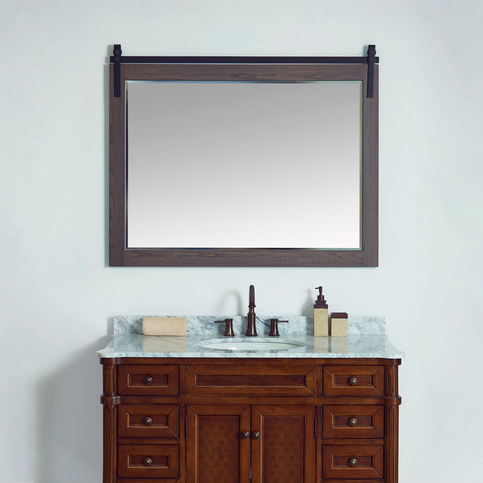 Cortes 48" Rectangular Bathroom Vanity Barndoor Wall Mount Mirror in Oak
