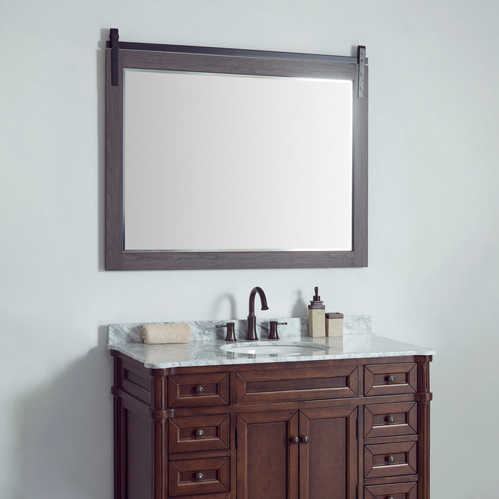 Cortes 48" Rectangular Bathroom Vanity Barndoor Wall Mount Mirror in Oak