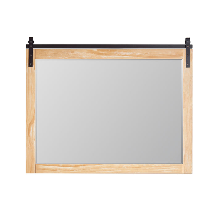 48" Ember Weathered Pine Wall Mount Vanity Mirror - Rectangular Barndoor Bathroom Mirror