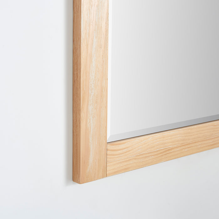 48" Ember Weathered Pine Wall Mount Vanity Mirror - Rectangular Barndoor Bathroom Mirror