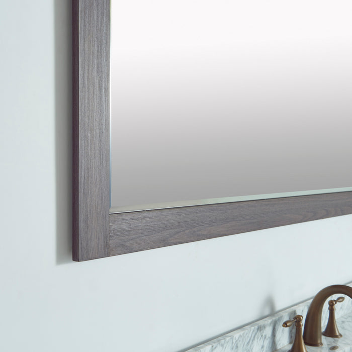 60-Inch Flux Oak Bathroom Mirror Rectangular Wall Mount Barn Door Vanity