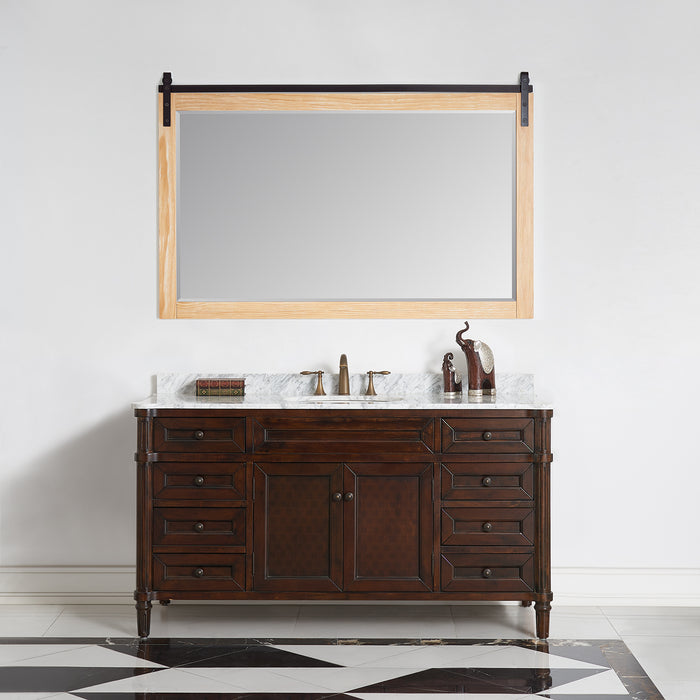 60-Inch Wynne Pine Barndoor Wall Mount Mirror - Rectangular Bathroom Vanity Mirror