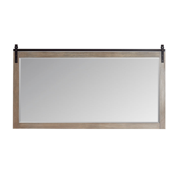 72-Inch Galen Large Grey Wood Barndoor Vanity Mirror - Rectangular Wall Mount Bathroom Mirror