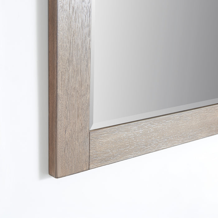 72-Inch Galen Large Grey Wood Barndoor Vanity Mirror - Rectangular Wall Mount Bathroom Mirror