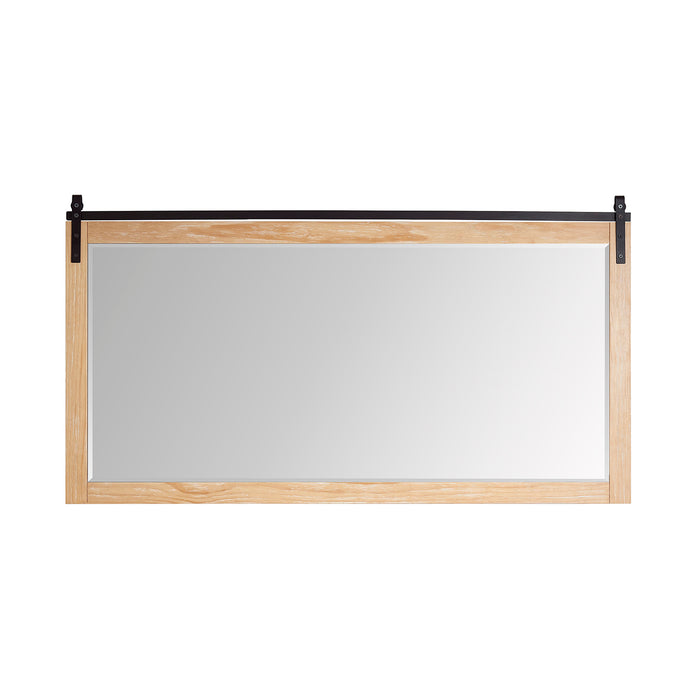 72-Inch Haylen Oak Bathroom Mirror - Rectangular Barndoor Wall Mount Mirror