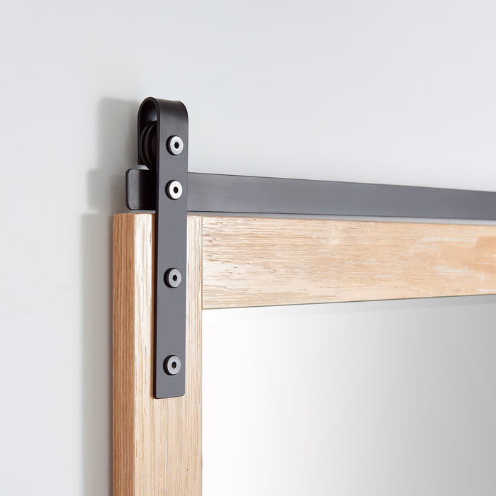 72-Inch Pine Wood Jolyn Bathroom Vanity Mirror - Barndoor Wall Mount Rectangular Frame