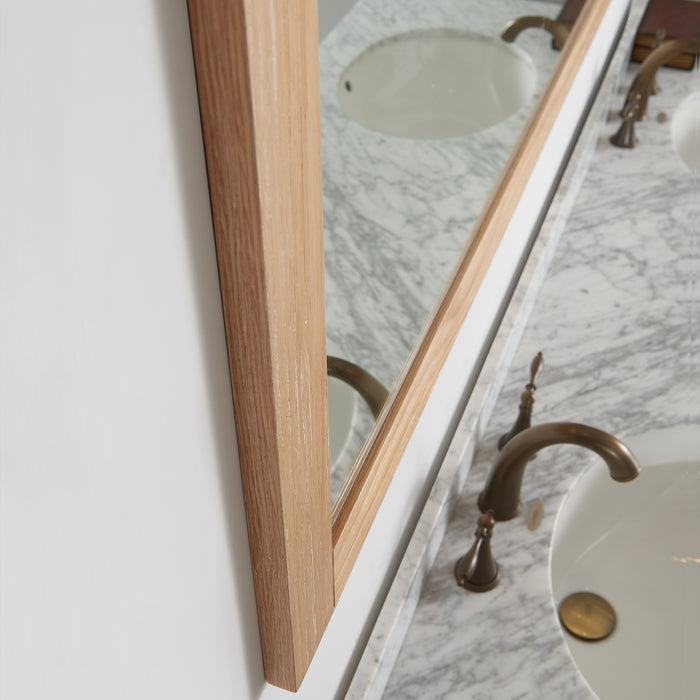 72-Inch Pine Wood Jolyn Bathroom Vanity Mirror - Barndoor Wall Mount Rectangular Frame