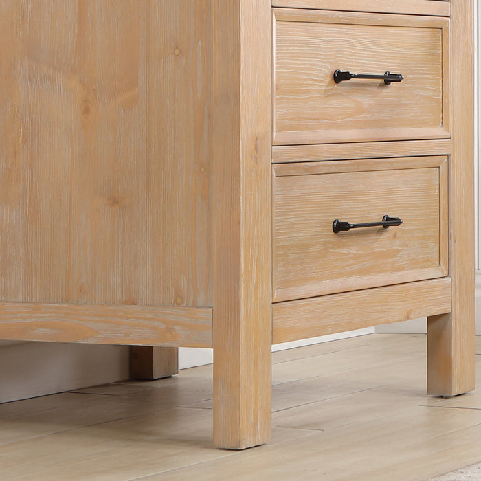24-Inch Silhouette Small Bathroom Vanity – Brown Wood Cabinet with Lightning White Countertop and Soft-Close Storage