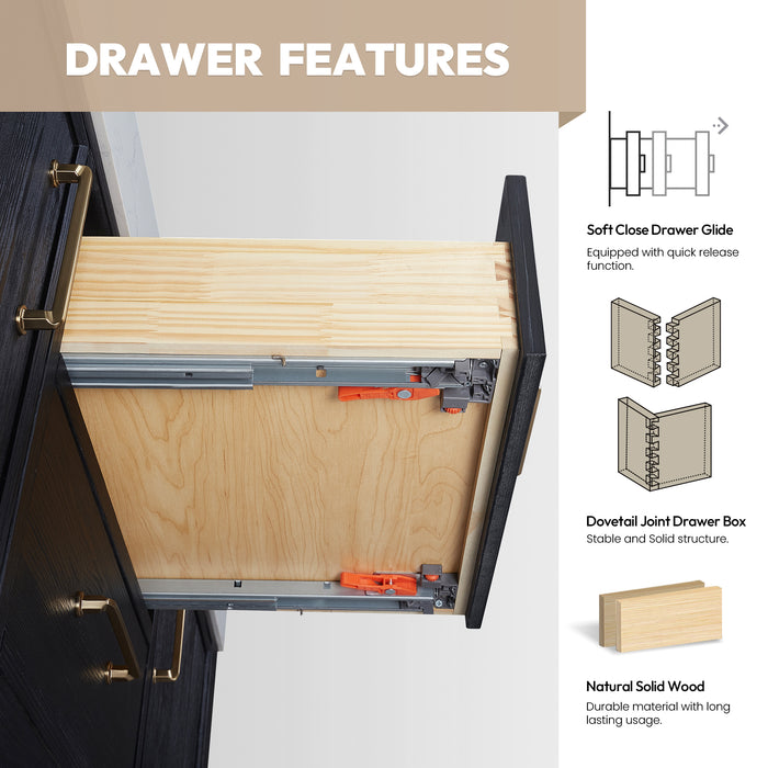 60-Inch Trellis Bathroom Vanity – Washed White Wood Cabinet with Mirror and White Composite Countertop