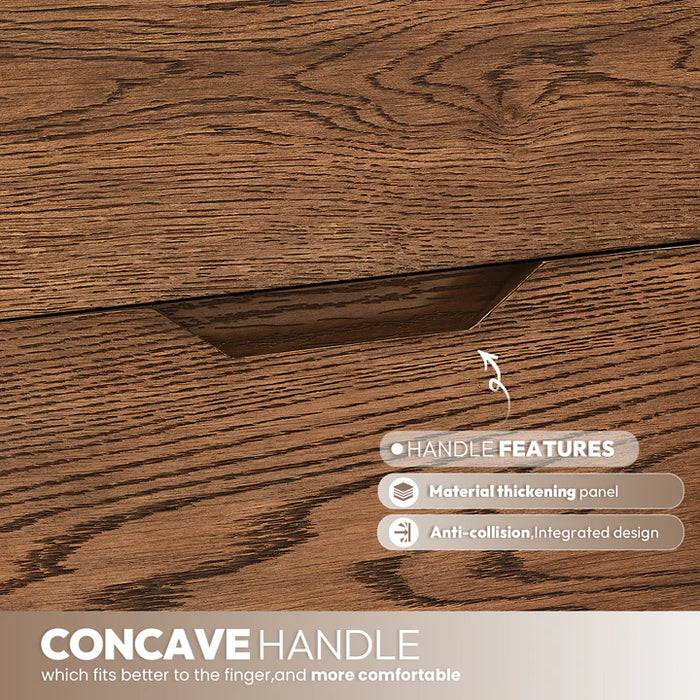 36-Inch Granite Oak Weathered Brown Freestanding Single Bathroom Vanity with White Grain Stone Top