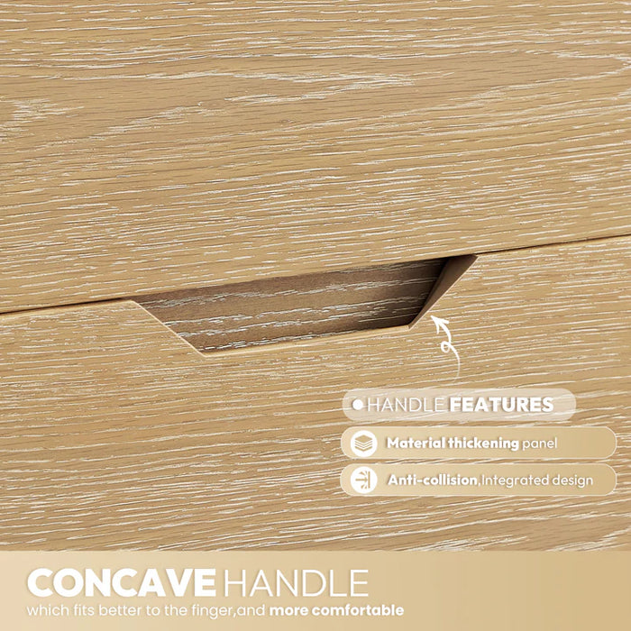 72-Inch Moon Freestanding Double Vanity - Solid Wood with White Grain Stone & Soft-Close Storage
