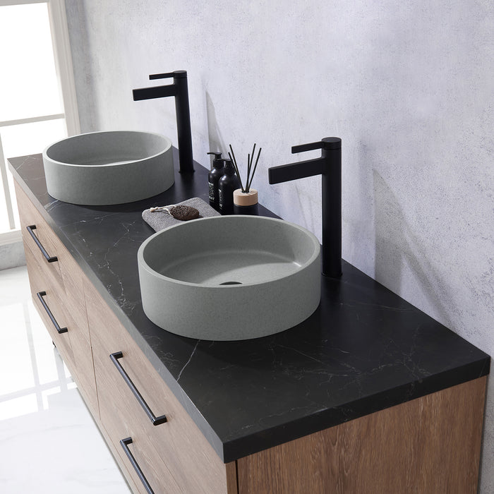 72-Inch Camilla Bathroom Vanity – North American Oak with Dual Sinks & Mirror Included