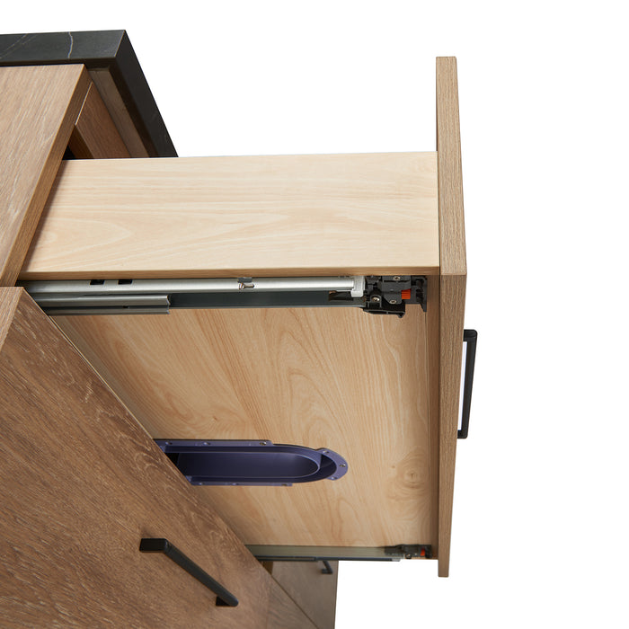 72-Inch Belham Bathroom Vanity – North American Oak with Dual Sinks & Mirror Included