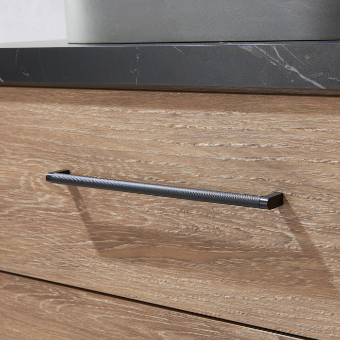 72-Inch Belham Bathroom Vanity – North American Oak with Dual Sinks & Mirror Included