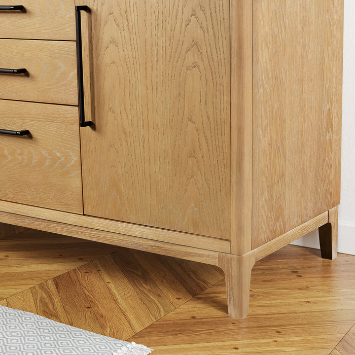 60-Inch Nivara Freestanding Vanity – Ash Grey Double Bathroom Cabinet with White Grain Top & Mirror
