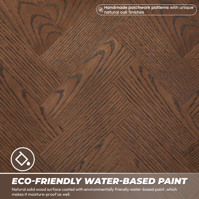 42-Inch Pacific Dark Brown Oak Vanity – Freestanding Single Sink Cabinet with Silk White Quartz Top
