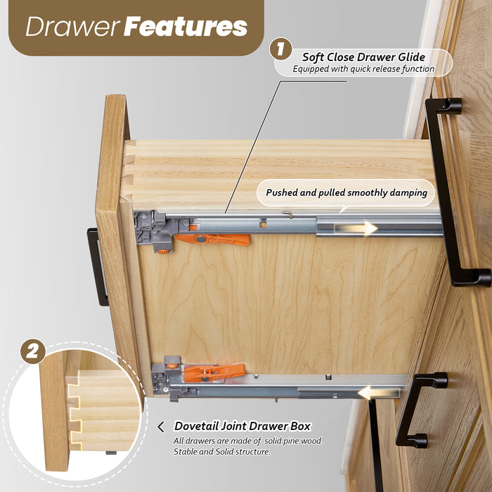 84-Inch Polaris Double Sink Vanity – Weathering Oak Finish with White Quartz Countertop and Soft-Close Drawers
