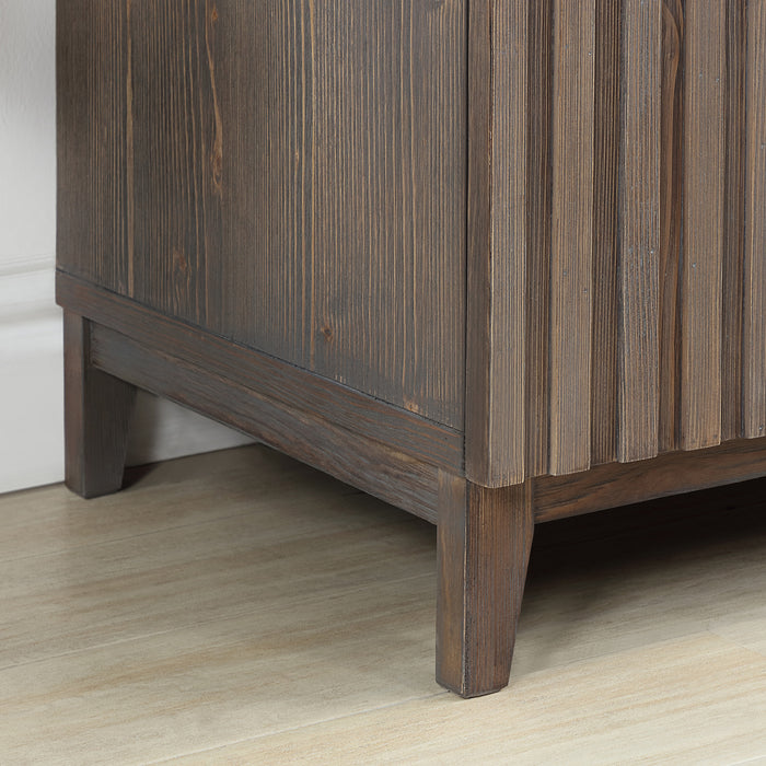 Palos 18" Free-standing Single Bath Vanity in Spruce Aged Brown with Drop-In White Ceramic Basin Top and Mirror