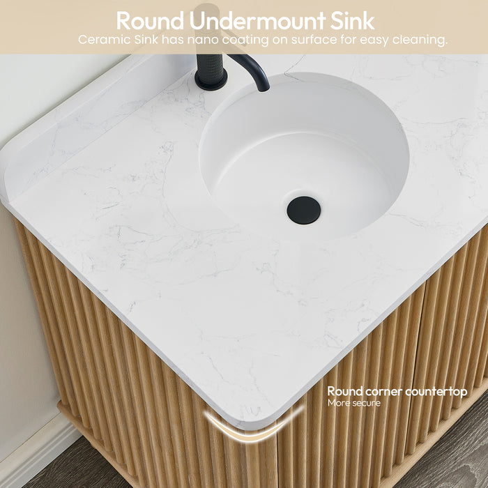 72-Inch Memento Double Vanity Contemporary Solid Wood Free-Standing Washed Ash Grey White Grain Stone Top
