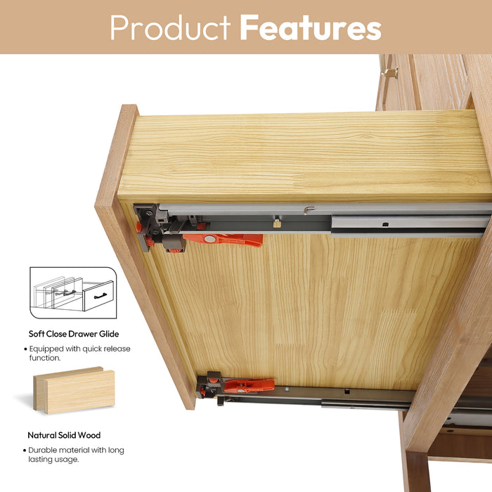 24 Inch Odessa Bathroom Vanity – Compact Wood Vanity with Drop-In Ceramic Sink & Mirror