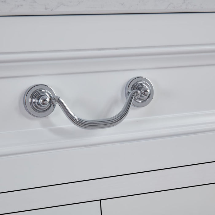 Eliane 72" Classic White Solid Wood Double Sink Bathroom Vanity with 1" Artificial Stone Top & Soft Close Drawers