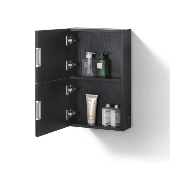 Makalo 14" Wide by 24" High Linen Side Cabinet With One Door in Black Wood Finish