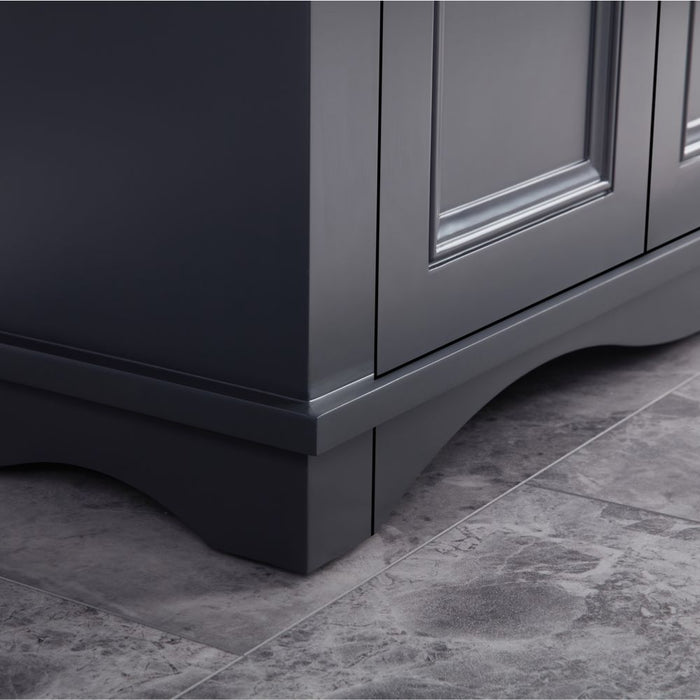Isidora 72" Tricorn Black Bathroom Vanity Cabinet Solid Wood Construction Double Sink with Stone Top