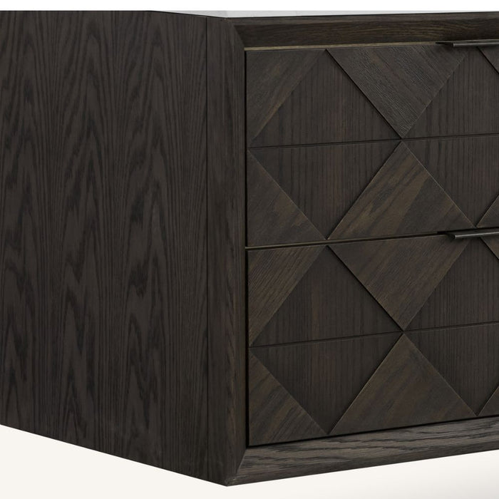 Honore 60" Brown Oak White Stone Bathroom Vanity – Premium 4-Drawer with 1" Thick Countertop