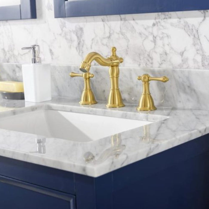 Gardner 54" Modern Double Sink Bathroom Vanity Pewter Green Finish Blue Stone Top with Storage Cabinet and Drawers