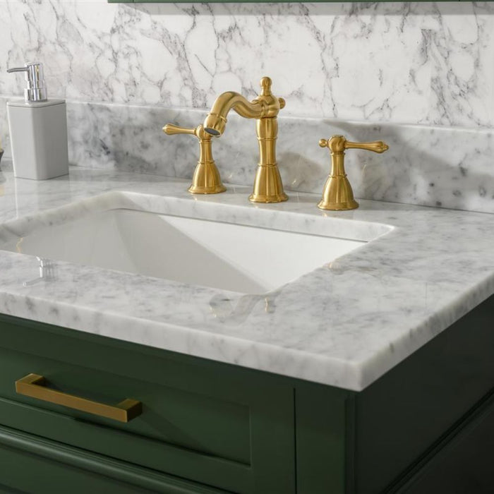 Joelle 72" Vogue Green Double Bathroom Vanity – Carrara White Top, Modern Look