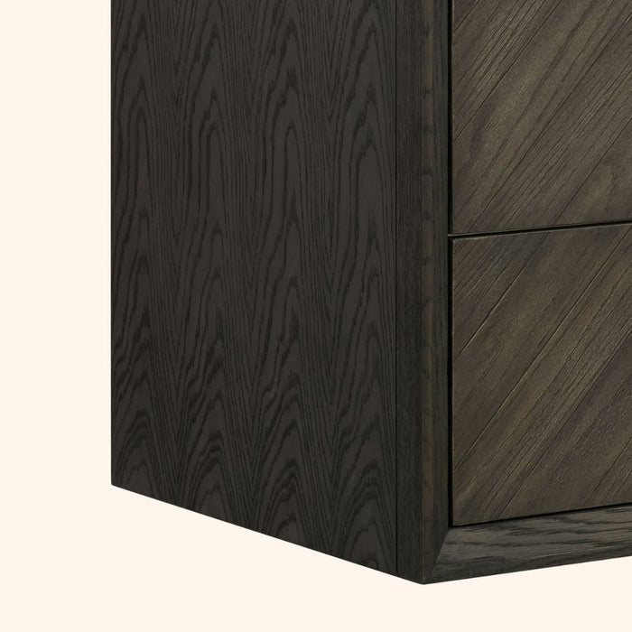 Essential Collection 60" Brown Oak Finish Single Bathroom Vanity – Modern Style with 1" Artificial Stone Top & 4-Drawer Storage