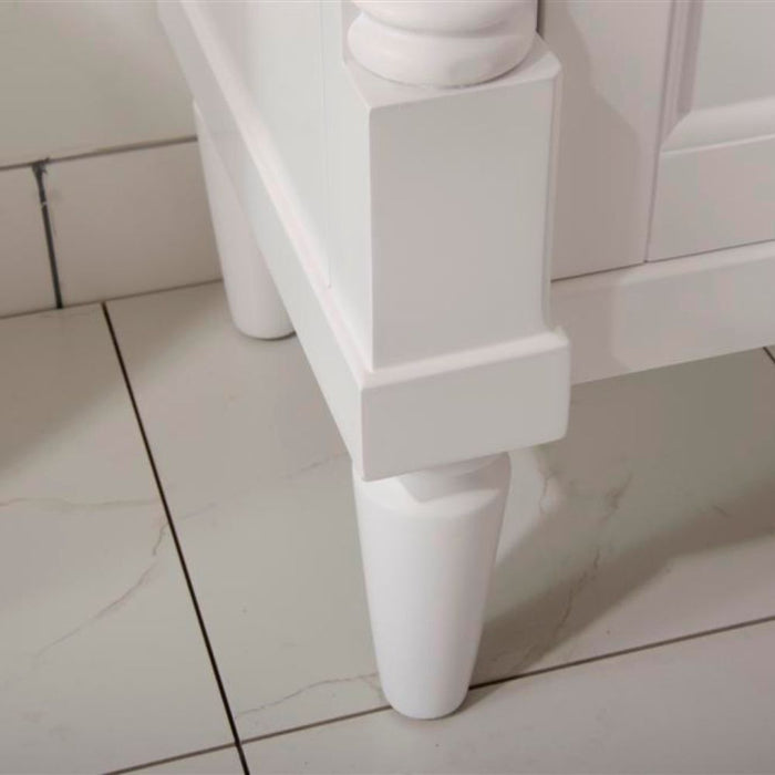 Contemporary 18" White Ceramic Bathroom Vanity Set with Pre-Drilled Faucet Hole – Single Door Cabinet