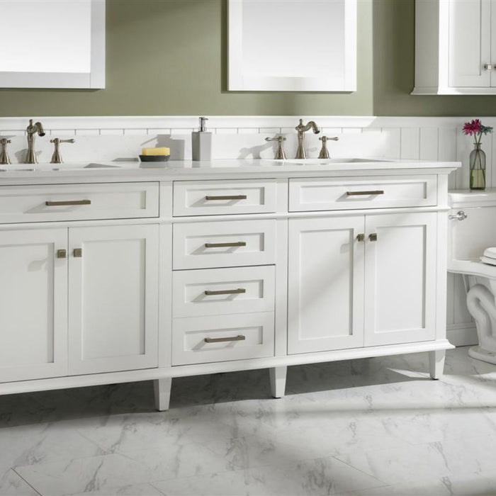 Mirna 80" White Quartz Vanity – Double Sink Modern Bathroom Cabinet