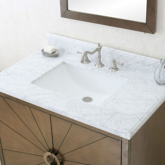 Milly 36" Wood Bathroom Sink Vanity - Antique Coffee, No Faucet