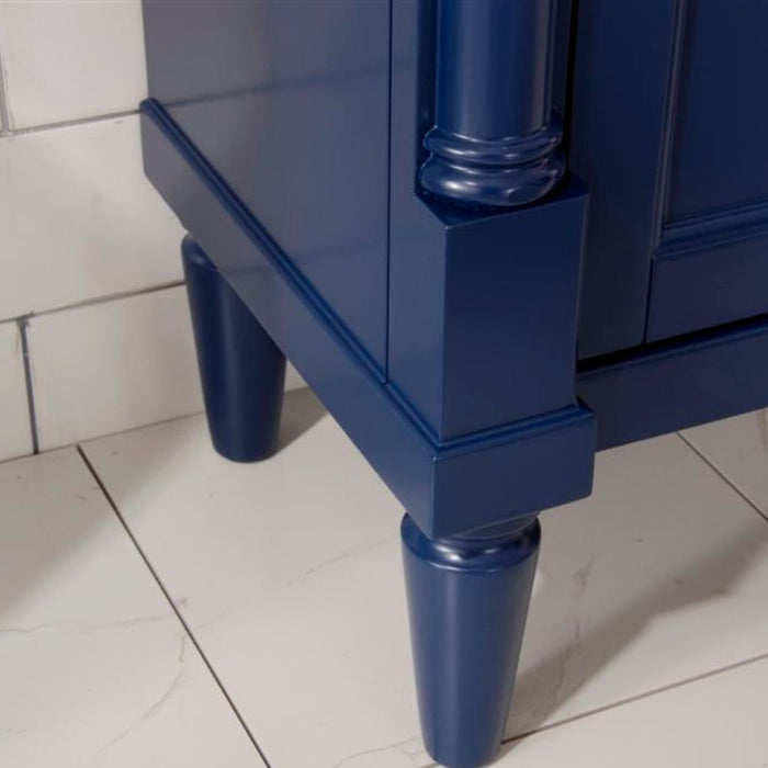 Amara 18" Blue Single Door Vanity with White Ceramic Top - Modern Bathroom Sink Cabinet
