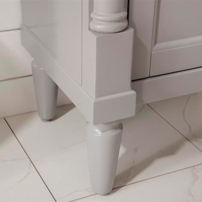 Ardent 18" Gray Bathroom Vanity with White Ceramic Sink Top - Compact Single Door Cabinet