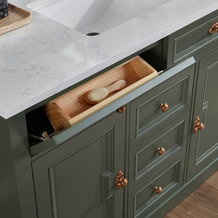 48" Jonesy Pewter Green Single Sink Wood Vanity - Undermount Basin & Artificial Stone Top