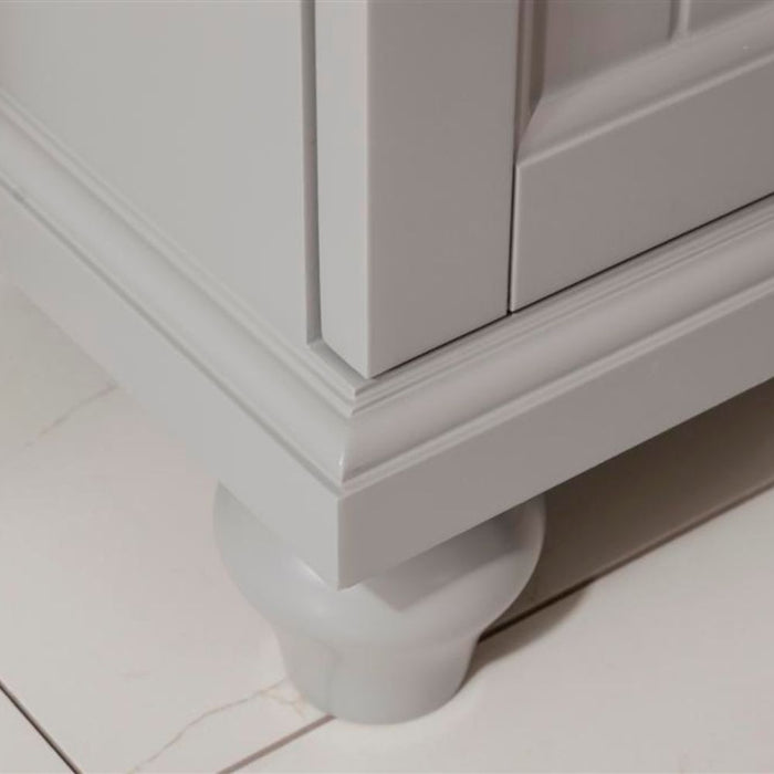 Aria 18" Gray Free-Standing Bathroom Vanity with White Ceramic Sink Top - Small Space Solution