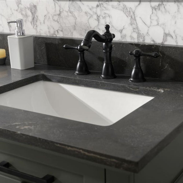 Sylvia Pewter 60" Bathroom Vanity – Green Finish, Double Sink, Stone Top