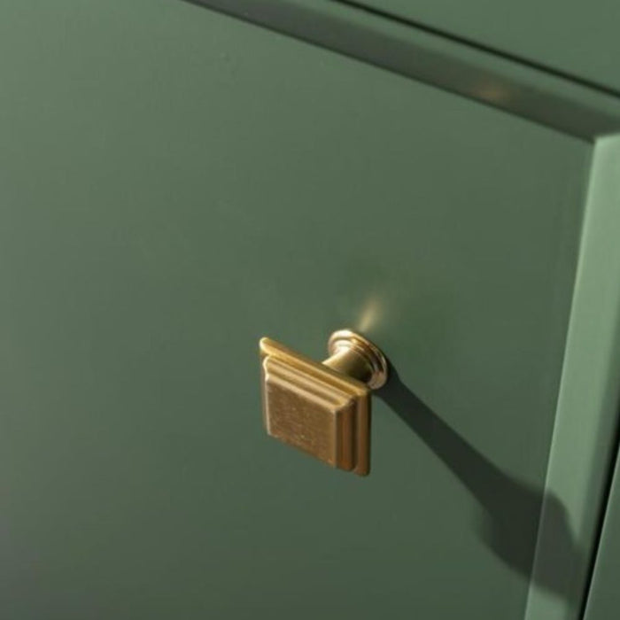 36" Luminescence Green Finish Bathroom Vanity - Carrara Marble Countertop with Ceramic Sink & Soft-Close Drawers