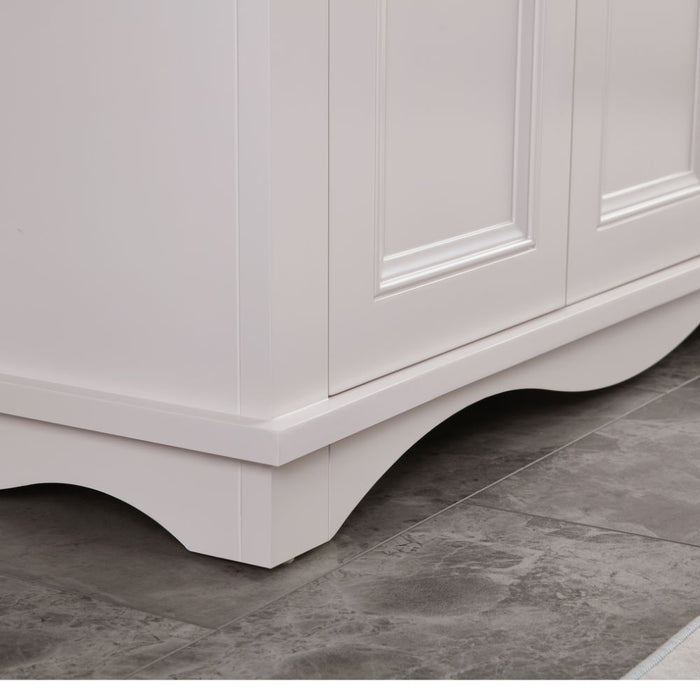 Iria 72" White Solid Wood Double Sink Vanity with Artificial Stone Top