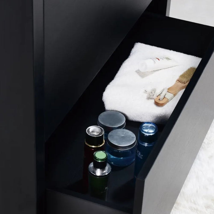 Ders 40" Black Wood Free Standing Bathroom Vanity – Modern Style with Integrated Sink