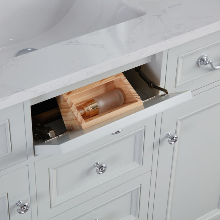 Edouard 48" Silver Strand Solid Wood Bathroom Vanity with Artificial Stone Top & Soft-Close Drawers
