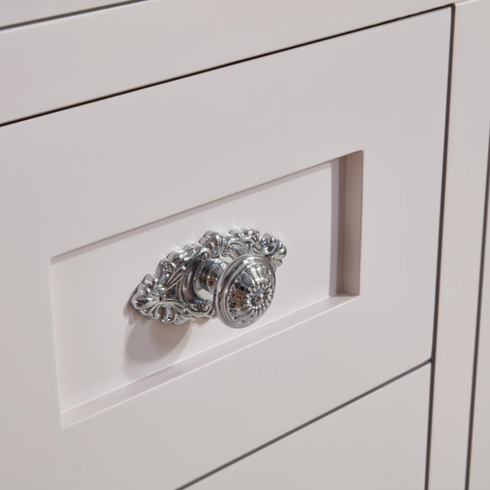 Cassandra 60" Solid Wood Bathroom Vanity White Finish Undermount Sink & Stone Top