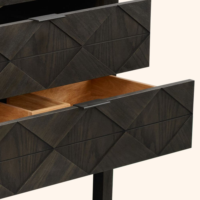 Bates 36" Brown Oak Single Sink Bathroom Vanity with Artificial Stone Top - 2 Drawer 1 Shelf