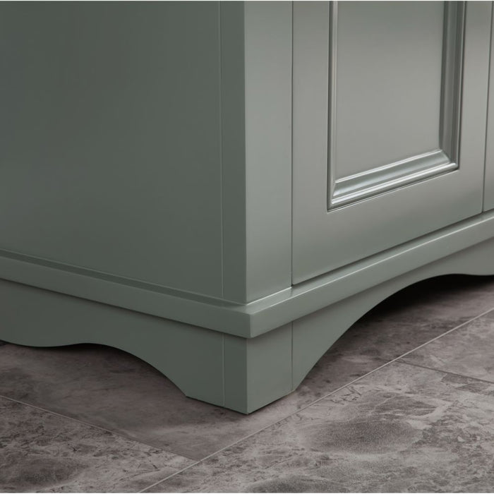 Tova 72" Double Sink Pewter Green Bathroom Vanity - Solid Wood Construction with 1" Stone Top