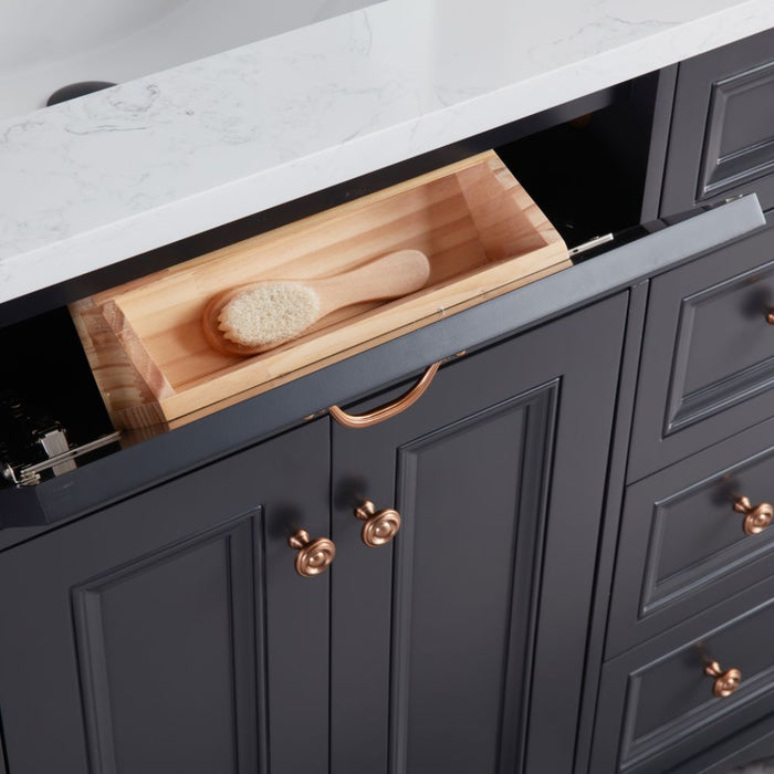 Ariel 36" Tricorn Black Traditional Bathroom Vanity Solid Wood with Artificial Stone Countertop & Undermount Sink