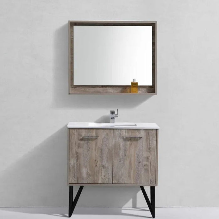Regius 36" Modern Bathroom Vanity Set with Quartz Top and Mirror - Undermount Sink with Soft-Close Hardware